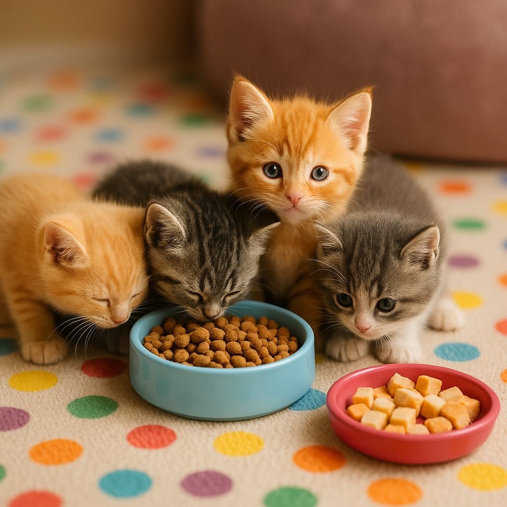 Filhotes fofinhos no café da manhã